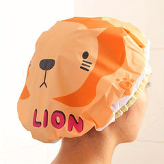 5pcs Cartoon Shower Caps Adjustable Waterproof Bath Caps