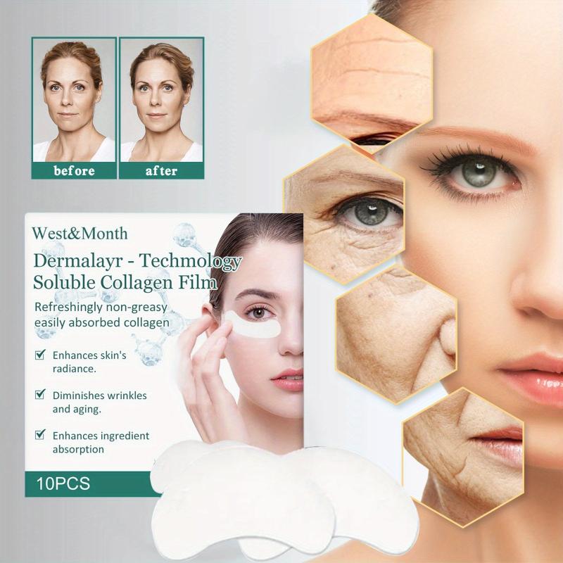 10pcs Techmology Collagen Film Skin Firming Wrinkle Smoothing Moisturizing Patch