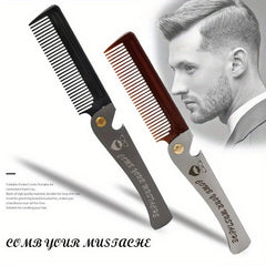 Folding Beard Comb Stainless Steel Men Portable Beard Shaping Tools