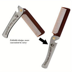 Folding Beard Comb Stainless Steel Men Portable Beard Shaping Tools