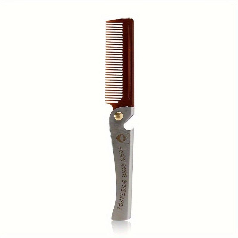 Folding Beard Comb Stainless Steel Men Portable Beard Shaping Tools