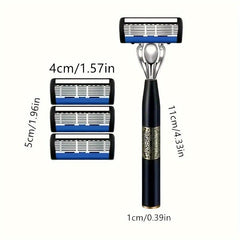 Men's Manual 7 Layer Razor with Non Slip Handle and 3 12 15 21 27 30 36 Blades