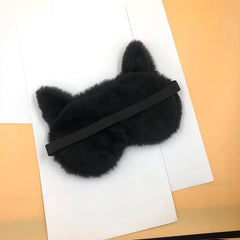 Luminous Cat Eye Mask Plush Cartoon Light Blocking Eye Patch