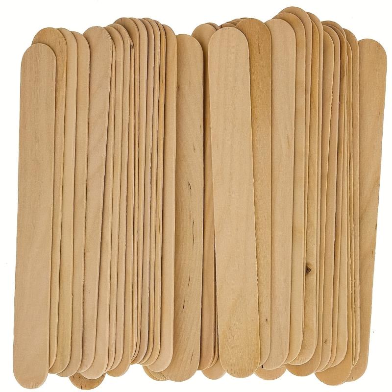 100 Pcs Natural Wood Wax Applicator Sticks for Hair Removal Eyebrow and Body