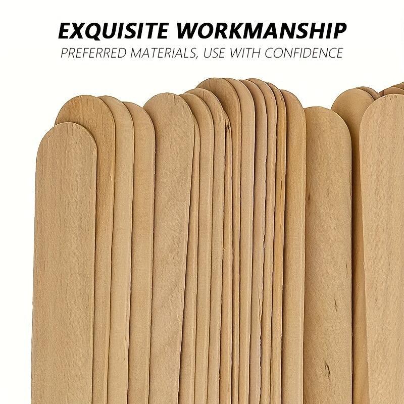 100 Pcs Natural Wood Wax Applicator Sticks for Hair Removal Eyebrow and Body