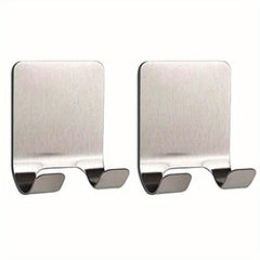 2 Pcs Stainless Steel Bathroom Storage Punch Razor Holder Wall Shelf
