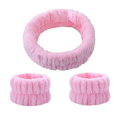 1pc Single 3pcs Set Reusable Spa Headband Wrist Washband Face Wash Straps Set