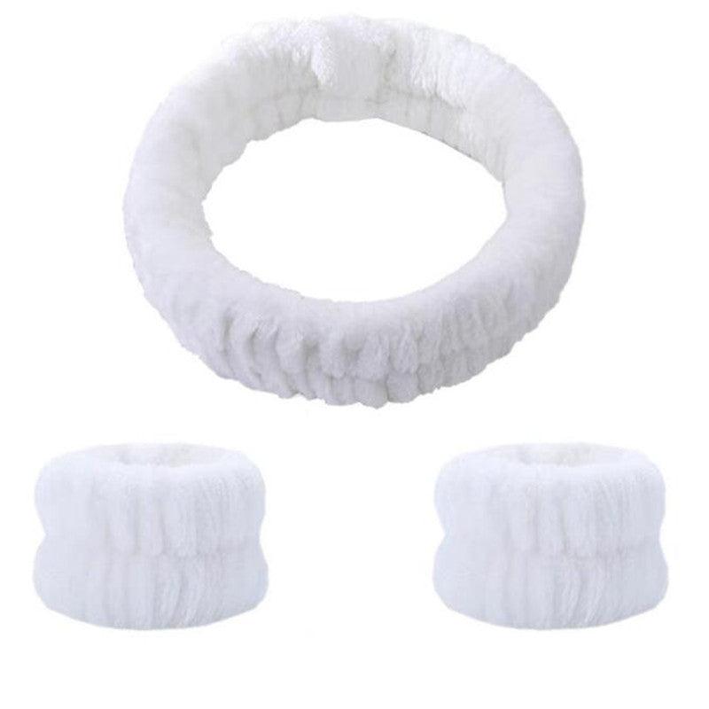 1pc Single 3pcs Set Reusable Spa Headband Wrist Washband Face Wash Straps Set