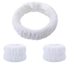 1pc Single 3pcs Set Reusable Spa Headband Wrist Washband Face Wash Straps Set