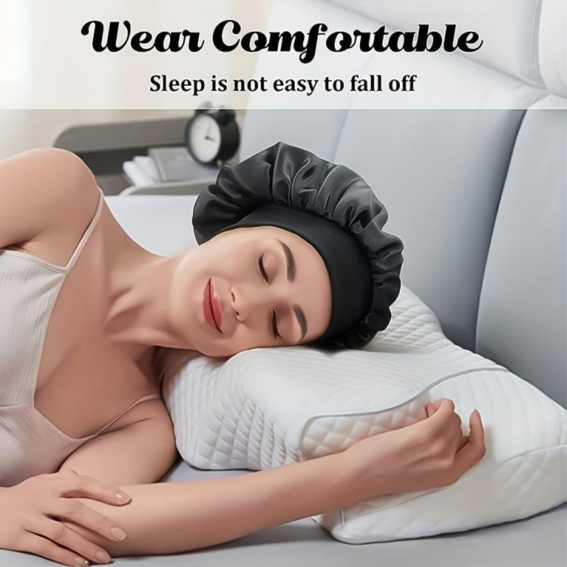 3pcs Satin Bonnet Hair Cap For Sleeping Women