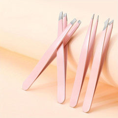 Professional Tweezers Set for Eyebrows & Facial Hair Removal with Storage Bag
