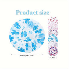 6pcs Cartoon Waterproof Shower Cap for Women