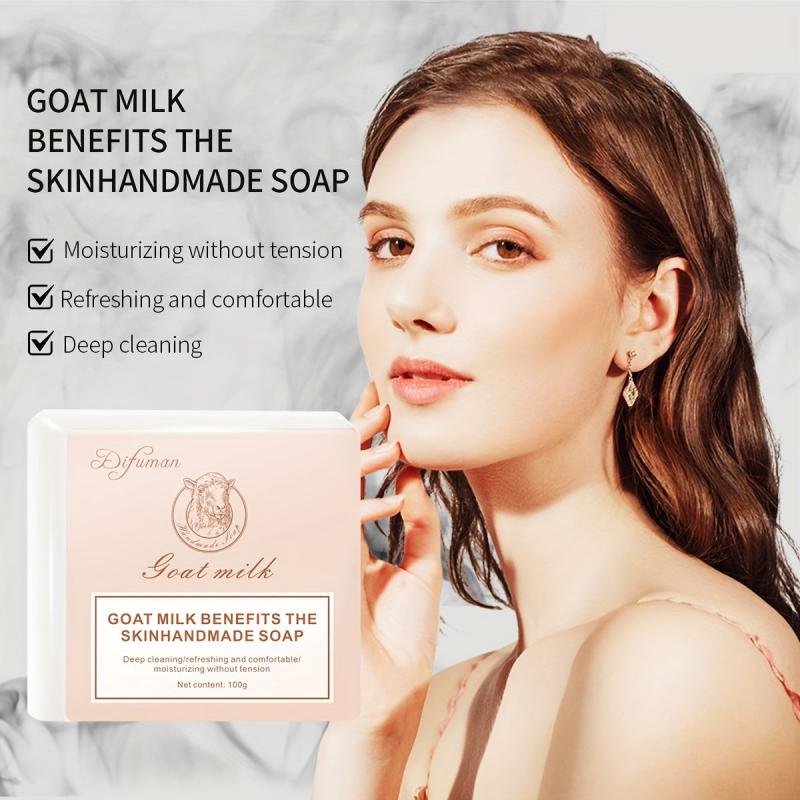 100g Goat Milk Soap For Face And Body Deep Cleaning