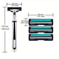 Retro Wet Shaving Twin Blade Safety Razor Holder with 30 Stainless Steel Blades