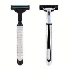 Retro Wet Shaving Twin Blade Safety Razor Holder with 30 Stainless Steel Blades
