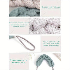 Long Stretch Back Sponge With Rope Handles Exfoliating Body Scrub