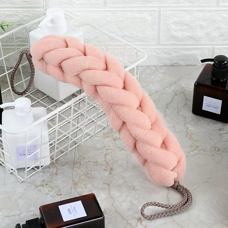 Long Stretch Back Sponge With Rope Handles Exfoliating Body Scrub