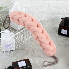 Long Stretch Back Sponge With Rope Handles Exfoliating Body Scrub