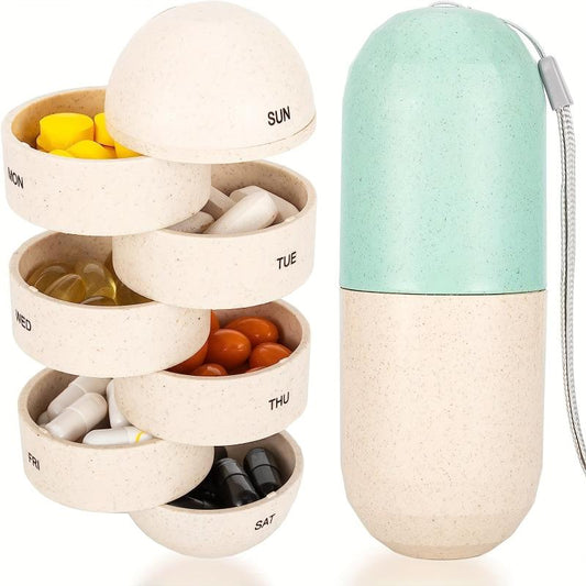 7-Day Waterproof Travel Pill Box Organizer