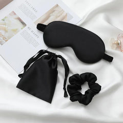 3Pcs Set Silk Eye Mask Face Mask Eyeshade Blindfold Travel Rest Eye Cover