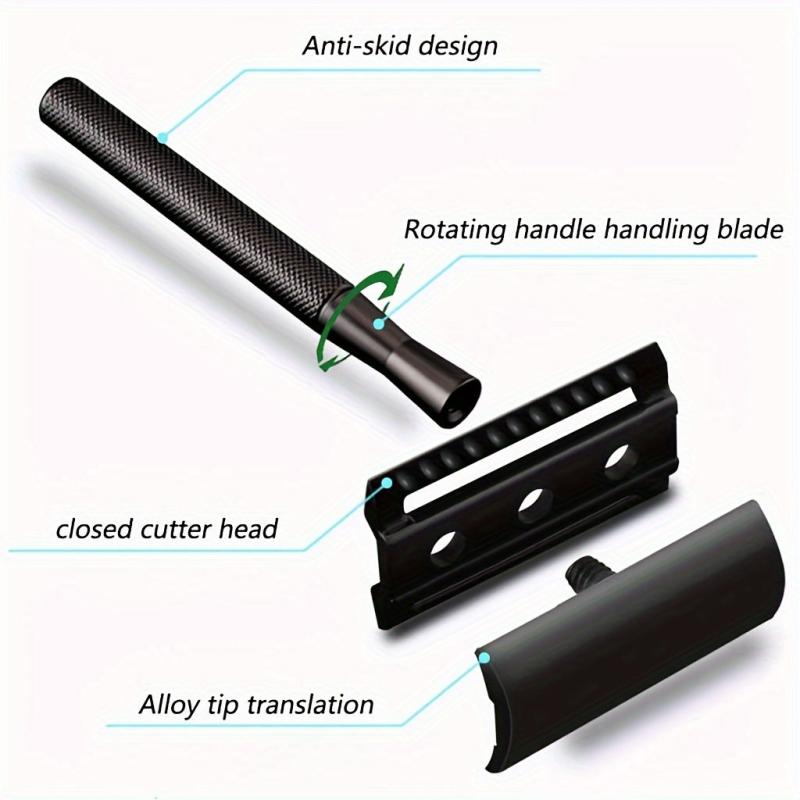 Double Edge Metal Safety Razor Vintage Beard Scraper Manual Razor Safety Holder