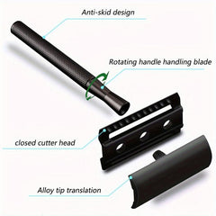 Double Edge Metal Safety Razor Vintage Beard Scraper Manual Razor Safety Holder