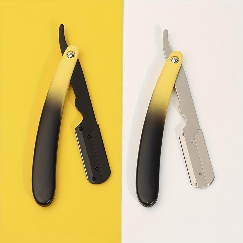 Gradient Foldable Hair Blade Barber Straight Razor For Men