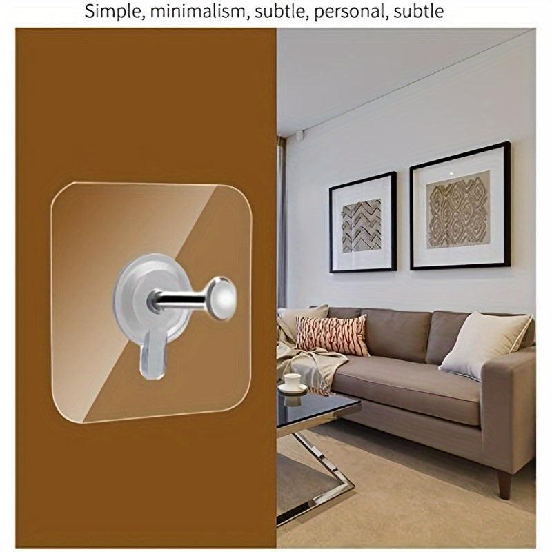 5pcs Adhesive Towel Hanger Hook Wall Mounted Space Saving for Kitchen Bathroom
