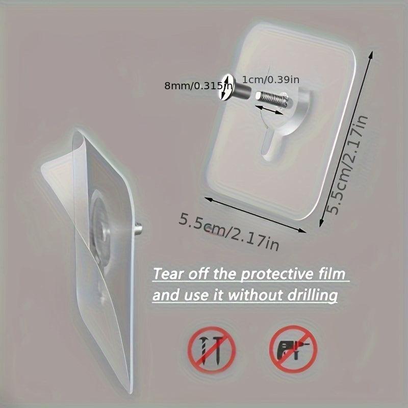 5pcs Adhesive Towel Hanger Hook Wall Mounted Space Saving for Kitchen Bathroom