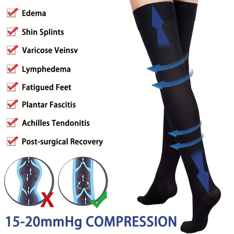 15-20 MmHg Compression Thigh High Stockings for Men and Women