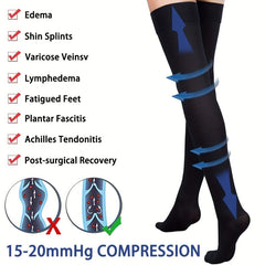 15-20 MmHg Compression Thigh High Stockings for Men and Women