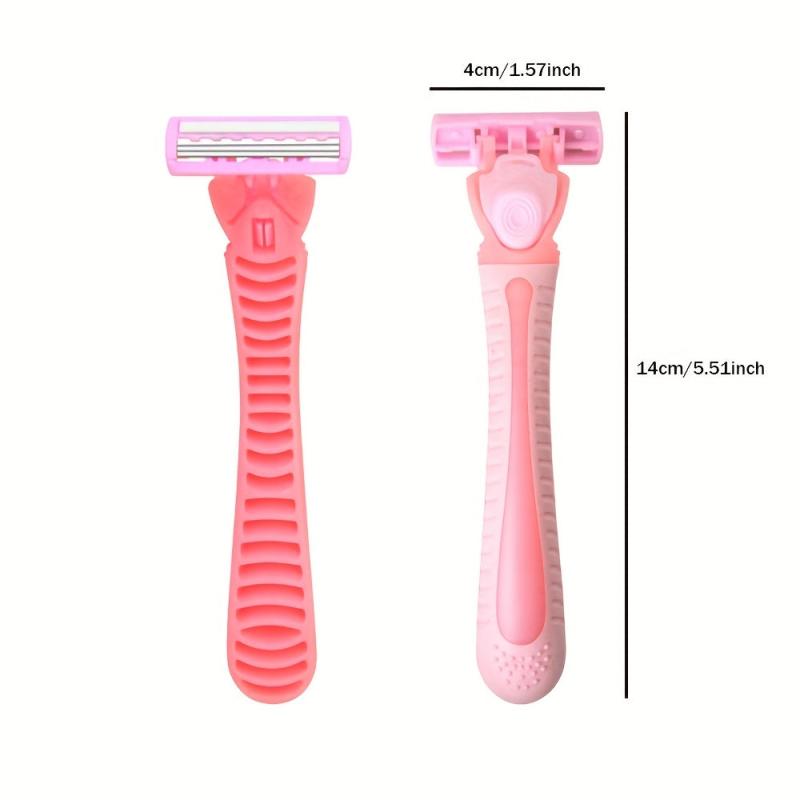 Pink Ladies Manual Razor 3 Layer Stainless Steel Blades