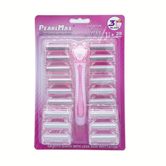 Pink Ladies Manual Razor 3 Layer Stainless Steel Blades
