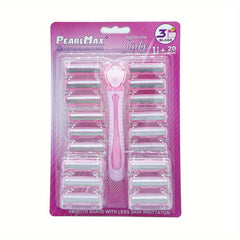 Pink Ladies Manual Razor 3 Layer Stainless Steel Blades