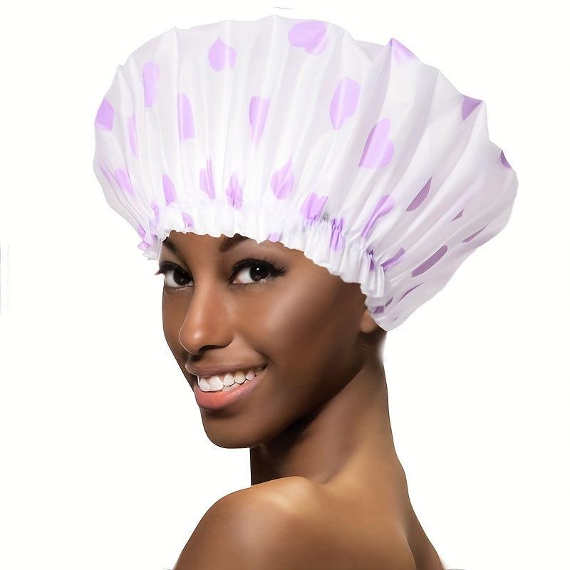 Adjustable Printed Shower Cap Waterproof Bath Caps