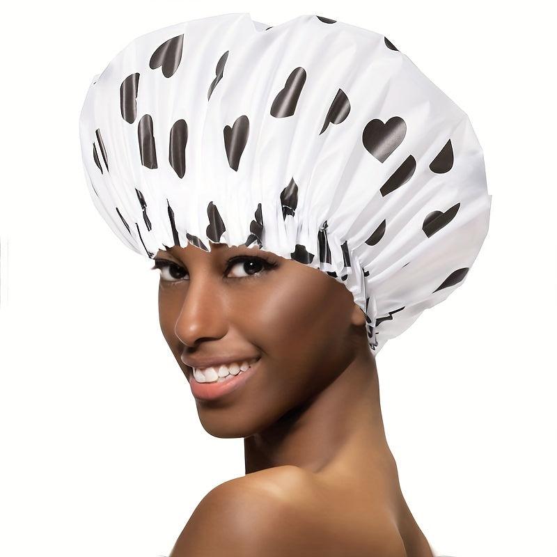 Adjustable Printed Shower Cap Waterproof Bath Caps