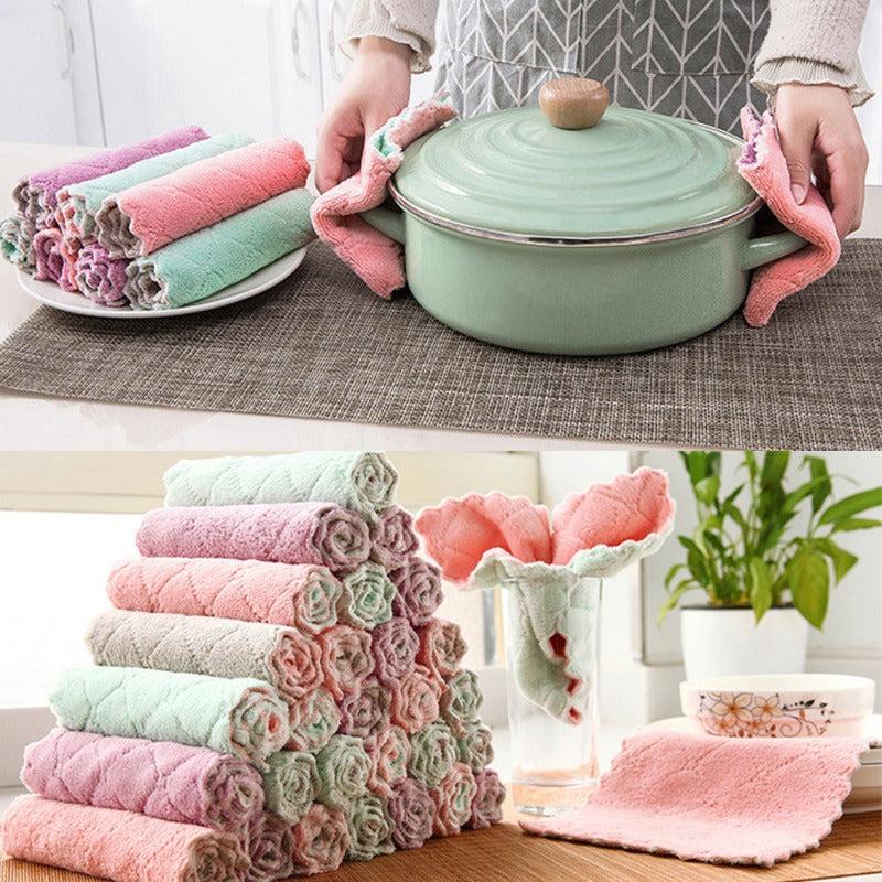 20pcs Microfiber Cleaning Cloth Dishwashing Towel Durable Absorbent