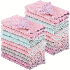 20pcs Microfiber Cleaning Cloth Dishwashing Towel Durable Absorbent