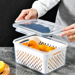 2pcs Food Drain Box Keeps Fruits & Veggies Fresh