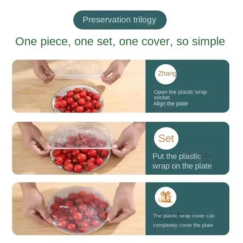 100pcs Reusable Silicone Lid Covers for Fresh Food Storage
