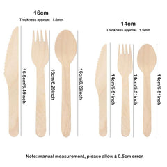 60Pcs Wooden Tableware Fork Spoon Set for Parties Wedding Banquets