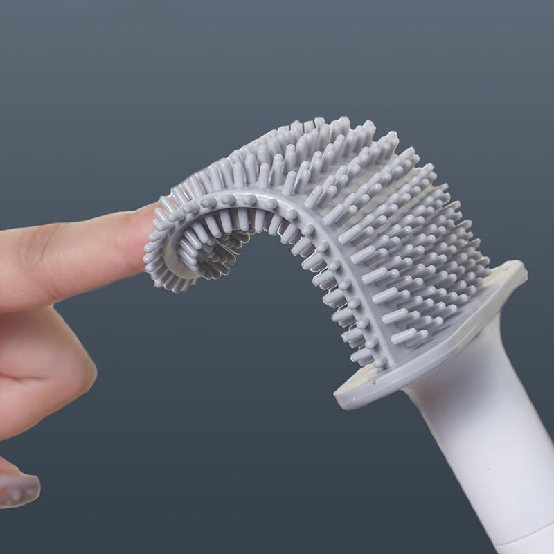 Toilet Brush Set Wall Mounted Silicone Brushes Anti Drip