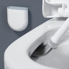 Toilet Brush Set Wall Mounted Silicone Brushes Anti Drip