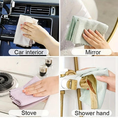 10 Microfiber Glass Cleaning Cloths Fish Scale Wiping Towel