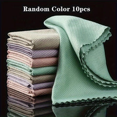 10 Microfiber Glass Cleaning Cloths Fish Scale Wiping Towel
