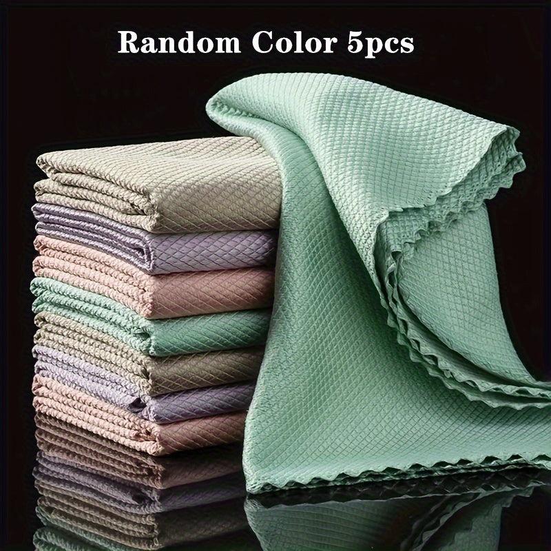 10 Microfiber Glass Cleaning Cloths Fish Scale Wiping Towel