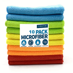 10pcs Microfiber Cleaning Cloths Soft Absorbent Lint-Free Wash Cloth 30x30 cm