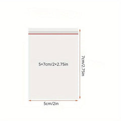 100pcs Ziplock Bag Red Edge PE Transparent Plastic Food Packaging Bag