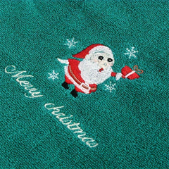 2pcs Christmas Embroidered Face Towel Hand Towel Absorbent Drying