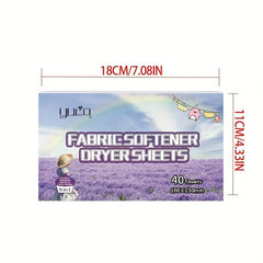 40pcs Fabric Softener Dryer Sheets Laundry Scented Sheet